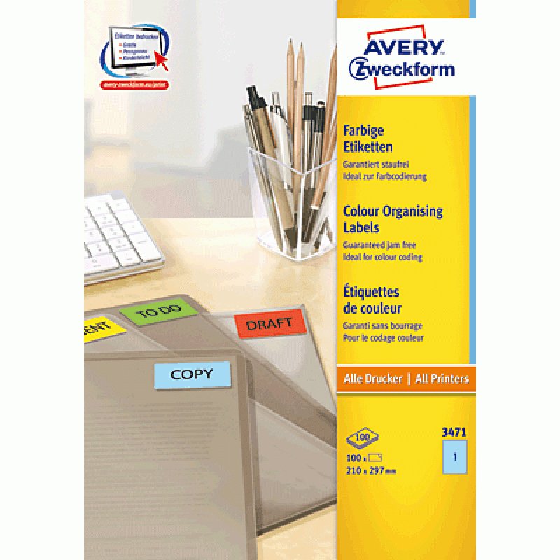 Avery Zweckform Labels 3471 Blue 210,0 X 297,0MM