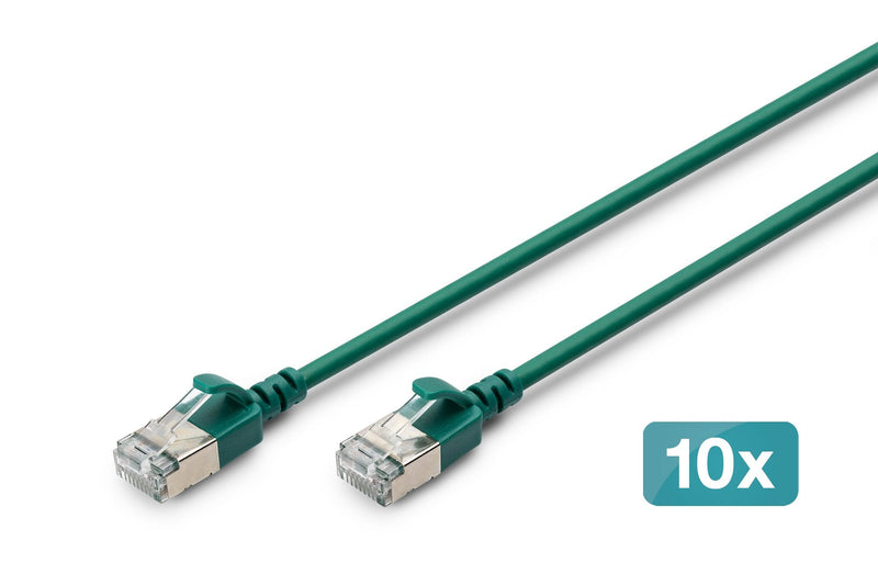 Digitus Network Cable CAT.6A F/FTP Slim 0,50M Verde 10 Unidades
