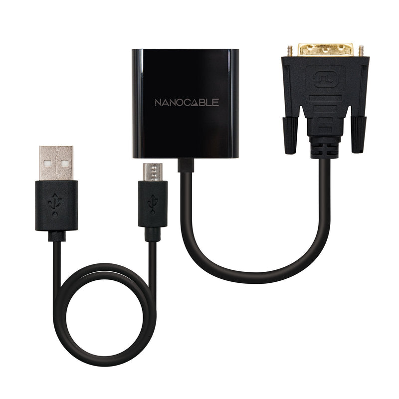 Nanocable Converter DVI 24+1/M a VGA HDB15/H - 10CM - Black