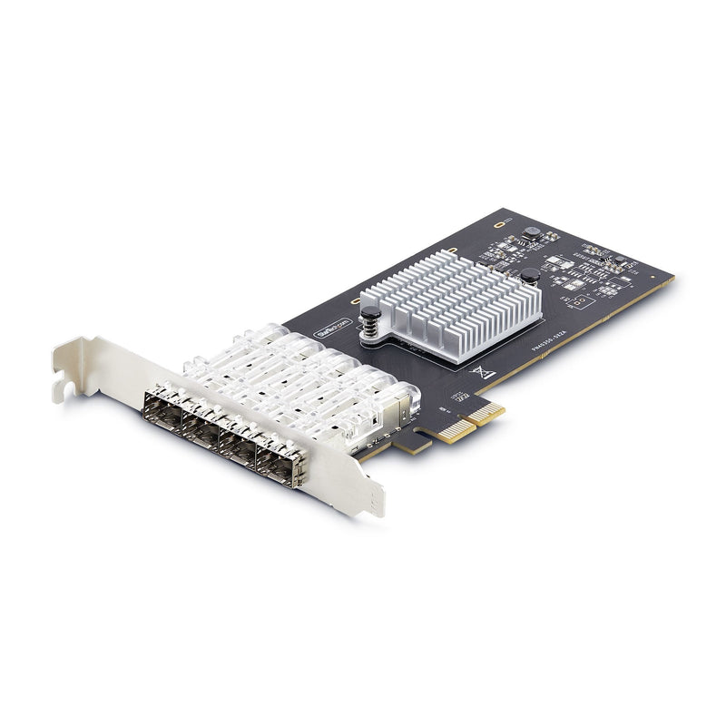 StarTech.com Card PCIE Network Fibre Ethernet 1GB Sfp 4 Ports Adapter Network PCIE 2.0 X2 Gigabit Sfp X 4 Blac