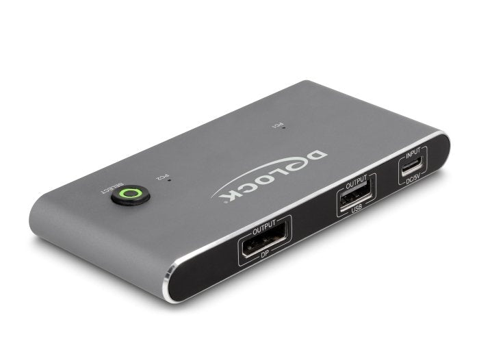 Delock 11487 Switch KVM Usb-c™ a DisplayPort 8K 30 HZ With USB 2.0