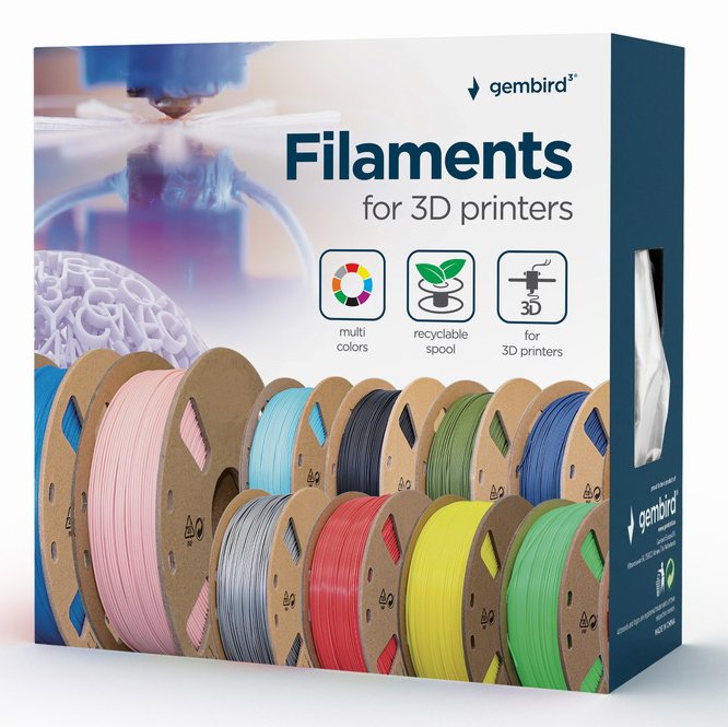 Gembird Bobina Filamento Pla 1.75MM 1KG Red Fluorescent