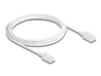 Delock RJ45 Network Cable CAT.6A Male a Male U/UTP Slim 2M White — image 1