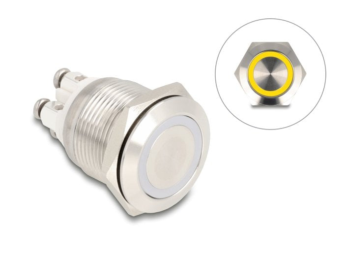 Pulsador Assembly 19MM 4 X Borne Screw LED Yellow