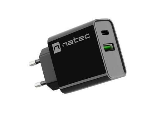 Natec Charger USB Ribera USB-A + USB-C 20W Pd Black — image 1