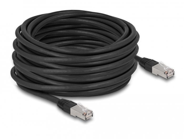 Delock RJ45 Network Cable CAT.6A S FTP Pe Outdoor 15M Black