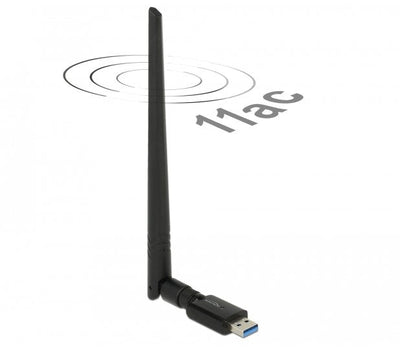 Delock Adapter WLAN AC/a/B/G/N Dualband USB 3.0A 867 + 300Mbps With Antenna External — image 1
