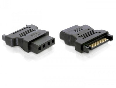 Delock Adapter Power Ide Drive 4 Pin SATA 15 P Ide 4P Black — image 1