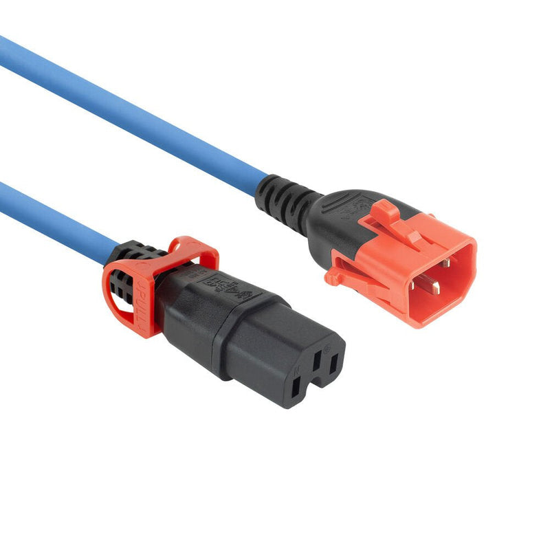 Powercord C14 IEC Lock + Dual Locking - C15 IEC Lock + Blue 1M, PC3870