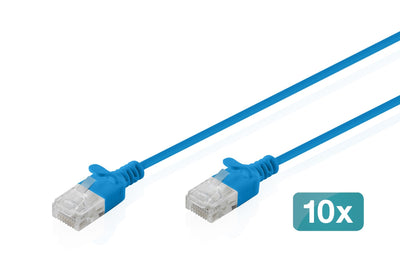 CAT.6 U-UTP Slim Network Cable, 3M, Blue 10 Pcs — image 1