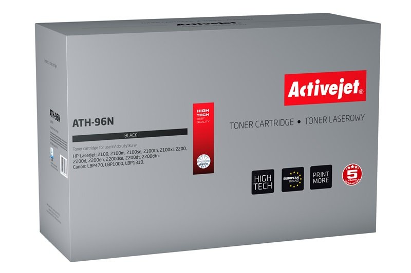 Activejet Toner ATH-96N (reemplazo HP 96A C4096A Canon EP-32 - Supreme - 5.700 Páginas - Black