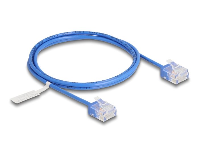 Delock RJ45 Network Cable CAT.6 UTP Ultra Slim 1M Aal With Kurzen Machon