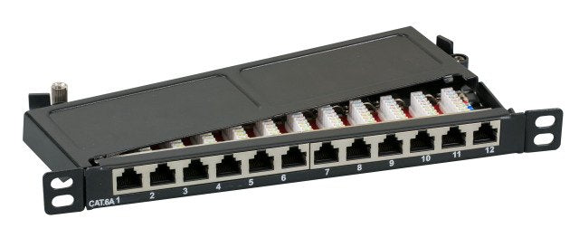 Efb Mini-patchpanel STP 12x RJ45 CAT.6A, 10 0,5HE, RAL7035 Grey