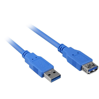 Sharkoon Cable Alargador USB 3.2 Gen 1, USB-A Male USB-A Female Blue 3 Metres Double Blindaje 4044951010899 — image 1