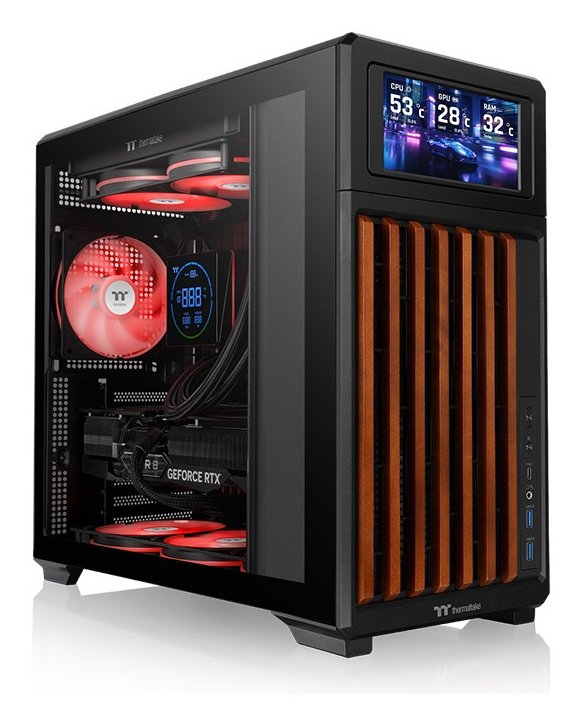 Thermaltake PC Case TR300 Ws Black Tempered Glass Power Extension Cord 120MM Fan