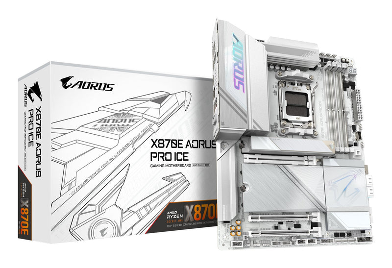 Gigabyte Motherboard X870E Aorus Pro Ice AM5 ATX MB X870E Aorus Pro Ice