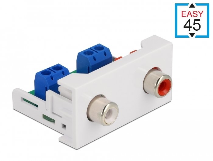 Delock Módulo Easy 45 2 X Rca Female 22,5 X 45MM