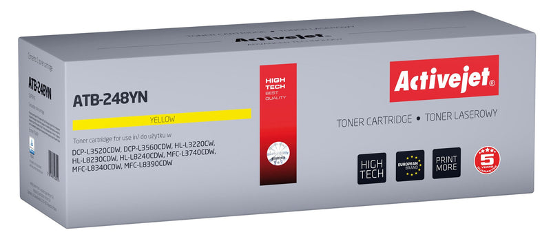 Activejet Toner Compatible Brother Spare Part Brother TN248Y Supreme 1000 Páginas Yellow