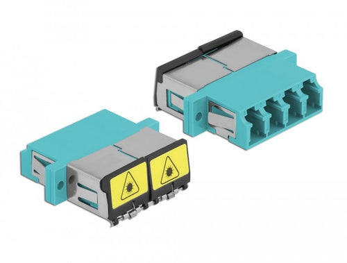Lwl Empalme With Cover Protection Láser Lc Quad Connector Female a Lc Quad Connector Female Multimode Aqua — image 1