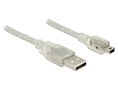 Delock 83907 USB Cable 2.0 Tipo-a Male USB 2.0 Mini-b Male 2M Transparent — image 1
