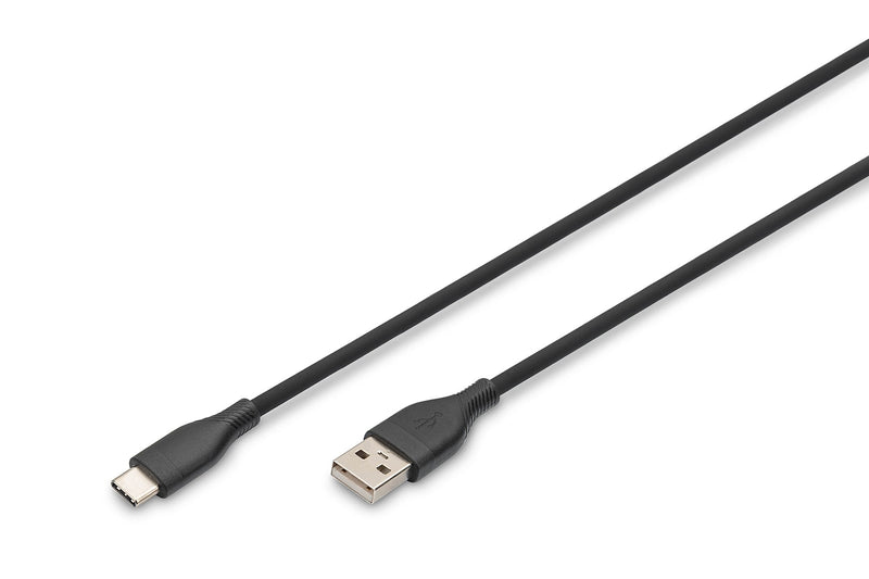 Digitus USB-A USB-C 2.0 (st-st) 2M Ladecable Silikon 60W Black