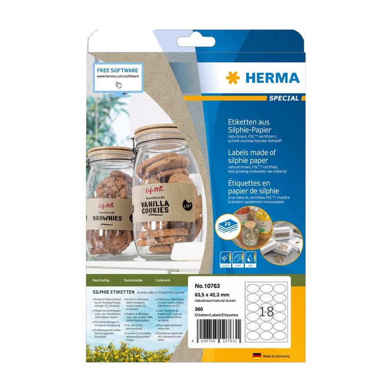 Herma Labels Silphie A4 20 Hojas 63.5X42.3 Oval