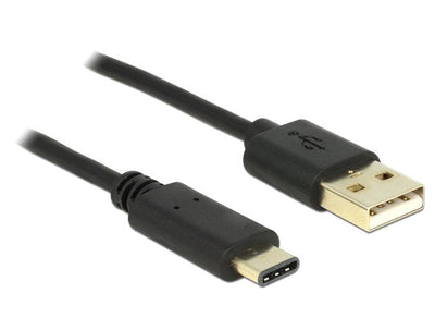 Delock 2M, USB 2.0-A/USB 2.0-C USB Cable 2.0 USB a USB C Black — image 1