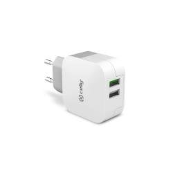 Celly Charger Wall 2 USB 3.4A White
