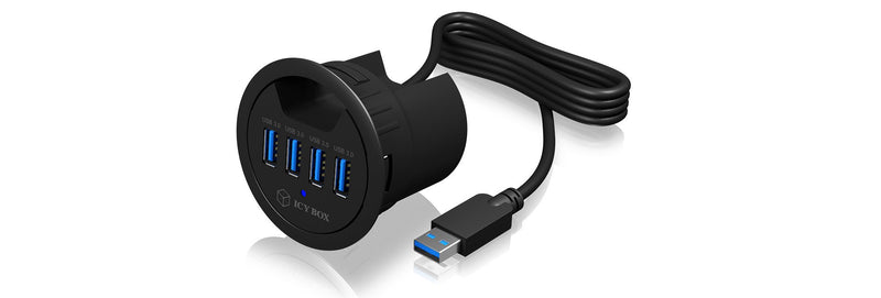 Icy Box USB 3.0 Hub 4 Ports IB-HUB1403, USB 3.0, Black