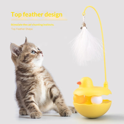 Tumbler Cat Toy A Self-amusing Boredom-busting Gadget Feathered Kitten Accessory