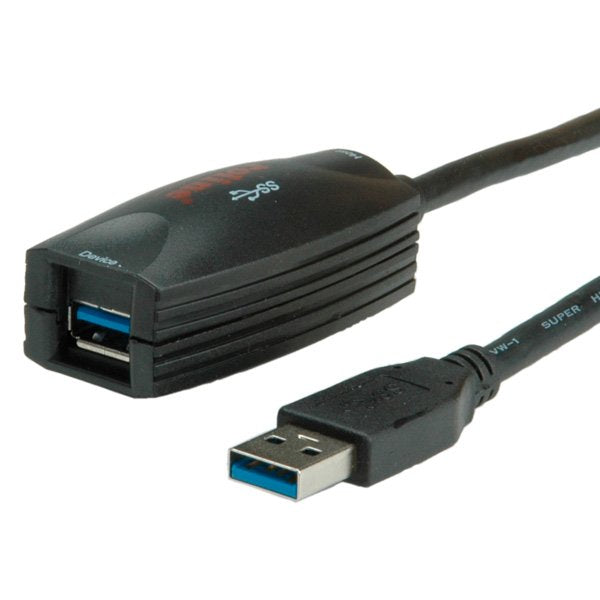 Roline USB 3.2 Gen 1 Aktives Repeater Cable Black 5M