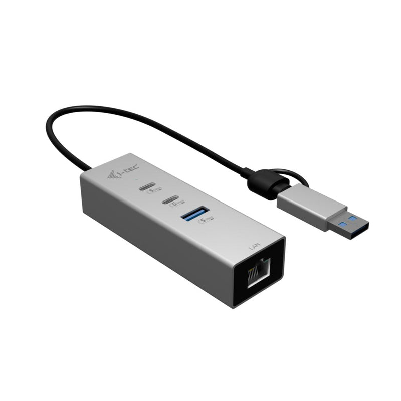 Hub D I-tec USB-C USB-A Metal Hub 3 2x USB-C GEN1 1x USB-A GEN1 1X 2,5GLAN