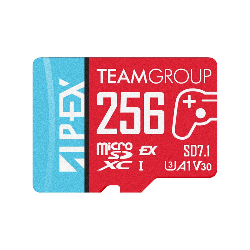 Team Group Apex SD7.1 256GB Sdxc, Memory Card Red/Blue microSD Express TAPMSDE256GIV30A102