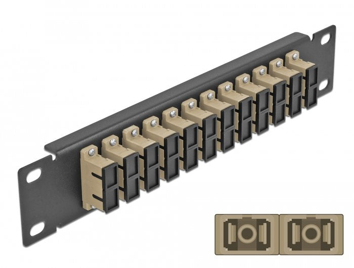 Delock 10? Lwl Patchpanel 12 Port Sc Duplex Beige 1 He Black