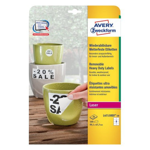 Avery Zweckform Resistant a Intemperie Folienetiketten 99,1 X 67,7MM — image 1