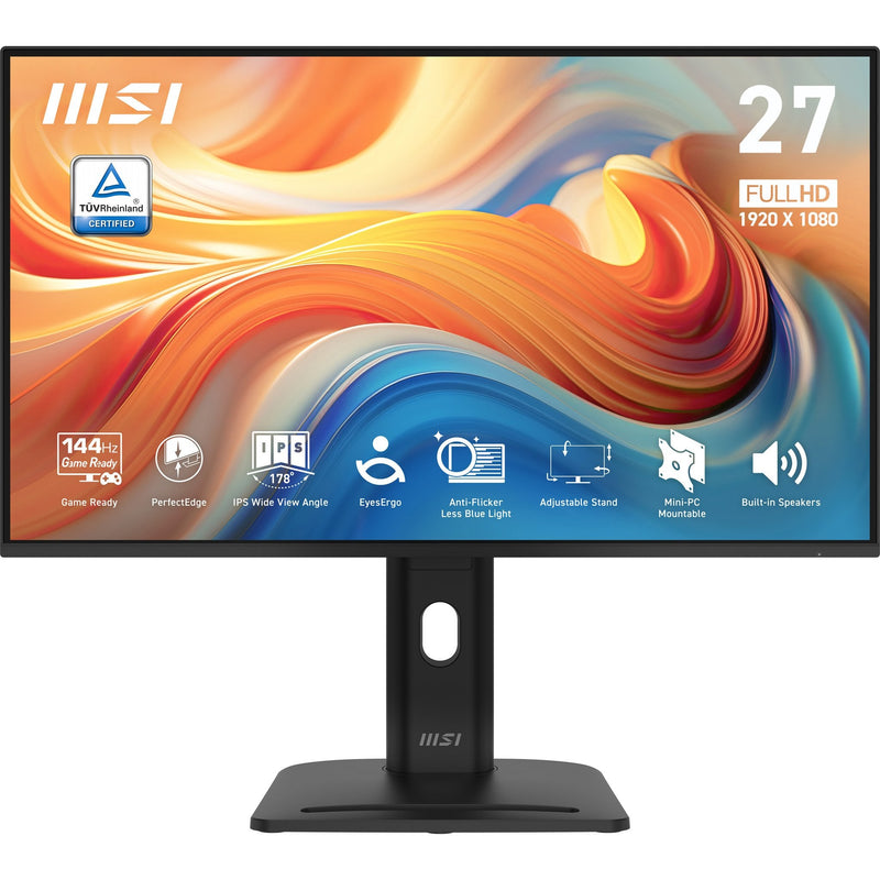 MSI Monitor Pro MP275PGDE E14 LED 27 Black Fullhd, Ips, Hdmi, Dp, VGA, Speakers Panel 144HZ 9S6-3PE49M-002