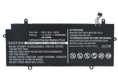 Coreparts Battery Laptop Toshiba 50WH Li-pol 14,8V 3350MAH Black Portege Z30, Ultrabook, Portege Z30-002, Port — image 1
