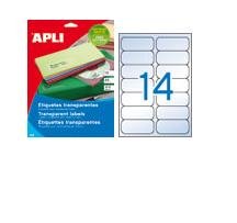Apli Labels Transparentes Permanentes 99.1 X 38.1MM 10 Hojas — image 1