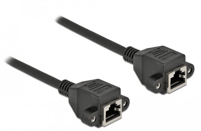 Delock Network Cable Alargador S FTP RJ45 Connector Female a RJ45 Connector Female CAT.6A 2M Black