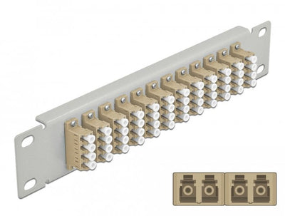Delock 10 Lwl Patchpanel 12 Port Lc Quad Beige 1 He Grey — image 1