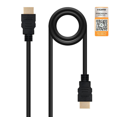 Nanocable HDMI Cable V2.0 Premiun Male a HDMI V2.0 Premiun Male 1.50M - 4K@60HZ 18Gbps - High Speed - Black — image 1