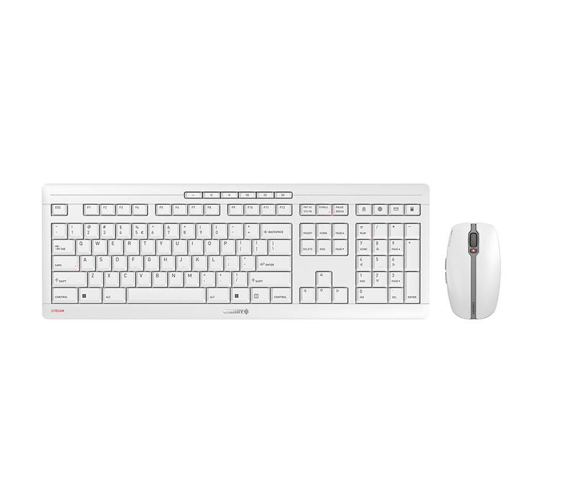 Cherry Stream Desktop Keyboard Mouse Included Office RF Wireless QWERTY English Ee. Uu. Grey