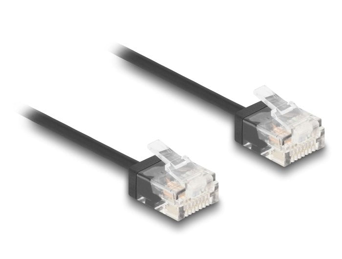 Delock RJ45 Network Cable CAT.6 UTP Ultra Slim 5M Black With Kurzen Machon