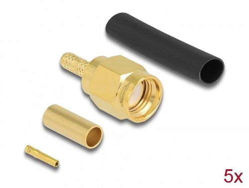 Rp-sma Connector Male Crimpar RG-174 RG-316 With Passendem Tubo Termorretráctil - 5 Units — image 1