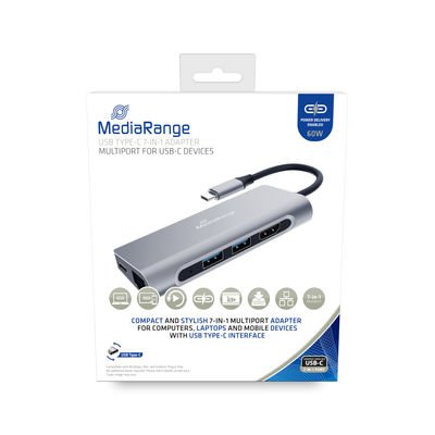 Mediarange Dockingstation USB-C - Hdmi, USB 3.2,RJ45,PD 60W — image 1