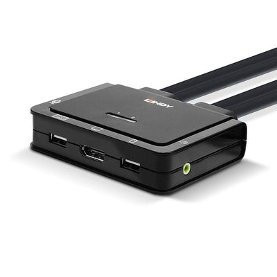 Lindy Switch KVM With USB Cable -c And DisplayPort 1.2 2 Ports — image 1