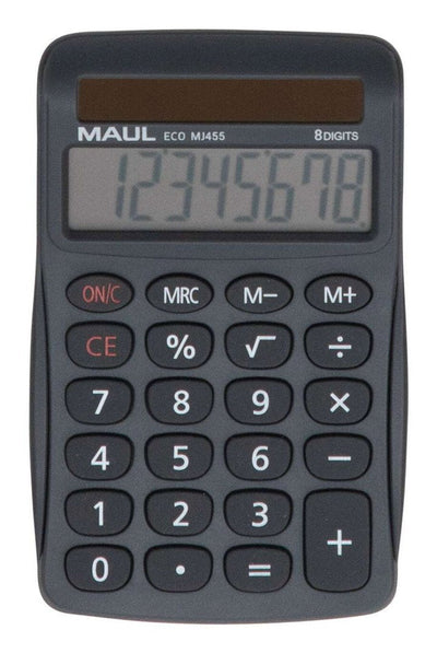 Maul Calculator Eco Mj 455 Calculator Basica With Screen 8 Dígitos Calculator Solar 80% Plastic Reciclado Calc — image 1