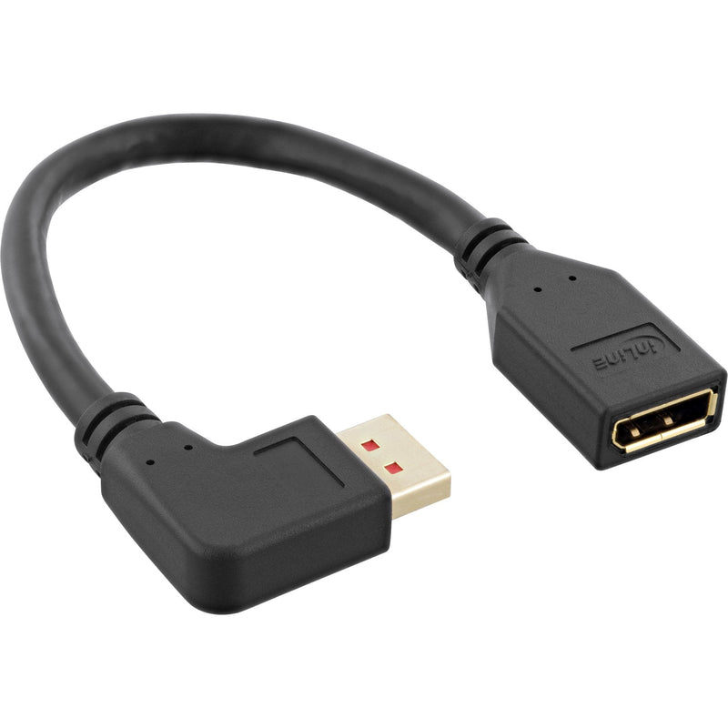 Inline Adapter DisplayPort 1.4M/H, 8K4K, Ángulo a Izquierda, Black/Gold 0,15M