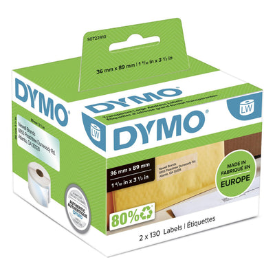 Dymo 2093093 12-PACK Lw Labels 99012, 36X89MM White, Paper, Permanent Adhesive — image 1