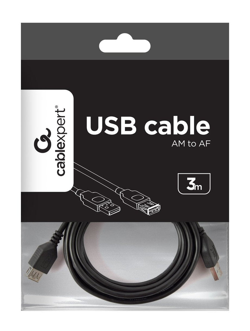Gembird Cable USB2.0A/a (alargo) 3M Black CCP-USB2-AMAF-10